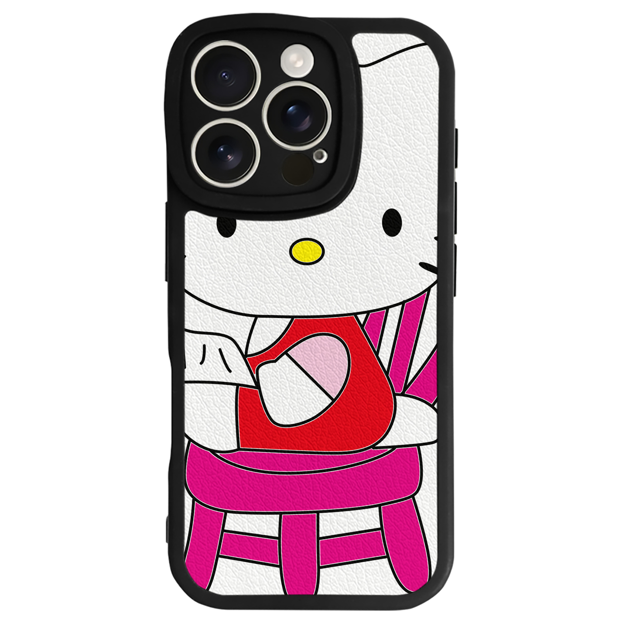 （画像用） Hello Kitty ハローキティ 【iPhone 16シリーズ対応】シリコンスマホケース（レザー調） 材質：シリコン